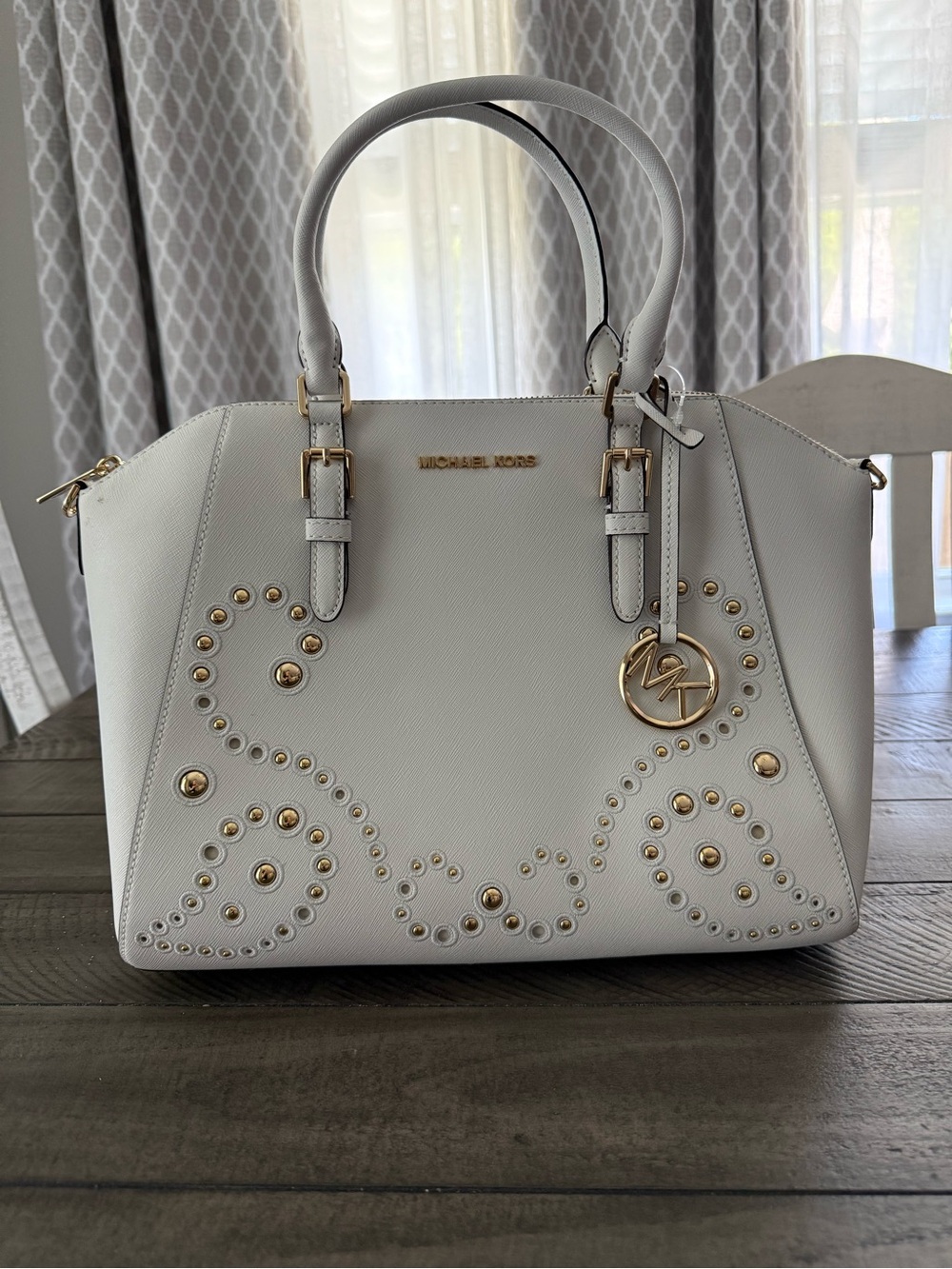 CIARA OPTIC WHITE LG TZ SATCHEL LEATHER